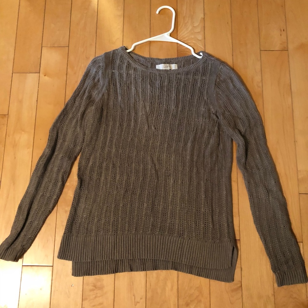 Loft Gray Knit Sweater
